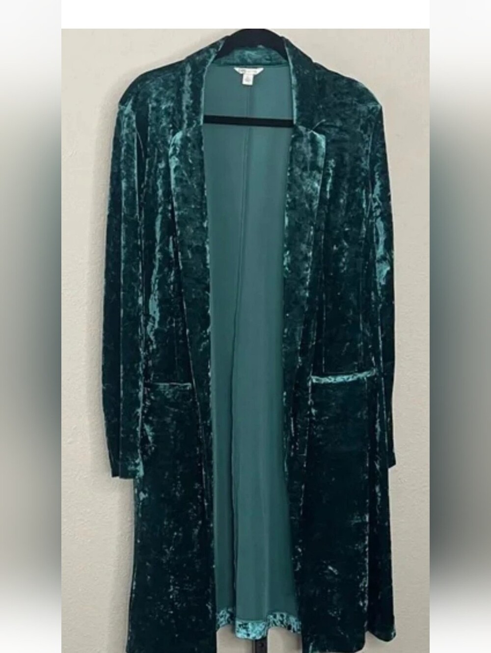 Cato Velvet Longline Robe in Teal Green
